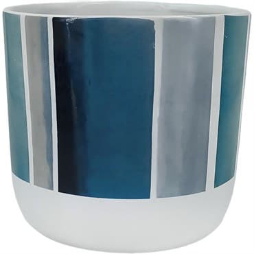 Mcarr 6"x6"x5.5" Ceramic Pot Glossy Glaze Blue/Grey/Teal — photo 1 of 2