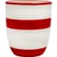 Mcarr 4"x4"x4.6" Ceramic Pot Glossy Glaze Red & White Stripe — thumbnail 1 of 2