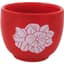 Mcarr 2.8"x2.8"x2" Ceramic Pot Glossy Glaze Red with Flower Decal — thumbnail 1 of 2