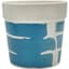 Mcarr 5"x5"X4.9" Ceramic Pot Glossy Glaze White with Blue Stripe Pattern — thumbnail 1 of 2