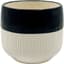 Mcarr 4"X4"X3.7" Ceramic Pot Glossy Glaze Black Top White Bottom — thumbnail 1 of 2