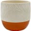 Mcarr 4.6"x4.6"x4" Ceramic Pot Glossy Glaze White Bark Pattern with Orange Bottom — thumbnail 1 of 2
