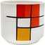 Mcarr 5"x5"x4.5" Ceramic Pot Glossy Glaze White with Red and Yellow Squares — thumbnail 1 of 2