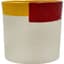 Mcarr 4"X4"X3.9" Ceramic Pot Glossy Glaze Cream/Orange/Red — thumbnail 1 of 2