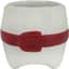 Mcarr 3.3"x3"x2.9" Ceramic Pot Glossy Glaze White with Santa Belt — thumbnail 1 of 2