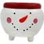 Mcarr 6.7"x6.7"X5.6" Ceramic Pot Glossy Glaze Snowman Figure Red Top with Feet — thumbnail 1 of 2