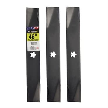 Maxpower 3 Heavy-Duty Blades for Many 46" Cut Craftsman, Husqvarna, Poulan Mowers Replaces OEM #'s 152443, 163819, 532145708 — photo 1 of 2