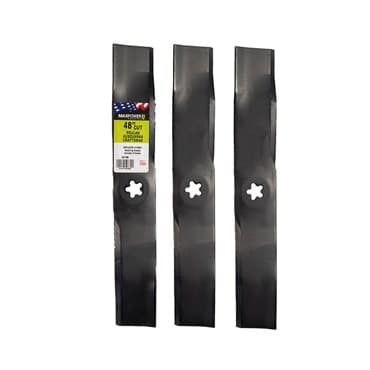 Maxpower 3 Blade Mulching Set for Many 48" Cut Craftsman, Husqvarna, Poulan Mowers Replaces OEM # 173921, 532173921 — photo 1 of 2