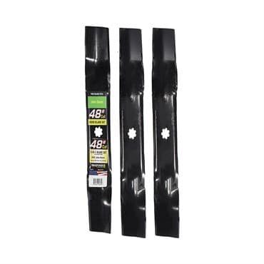 Maxpower 3 Blade Set of 3-N-1 Blades for Many 48" Cut John Deere Mowers Replaces OEM #'s AM137757, AM141035, GX21784, GY20852 — photo 1 of 2