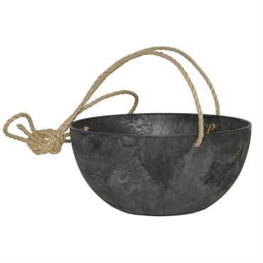 ArtStone 12" Napa Hanging Bowl with Rope Black — photo 1 of 2