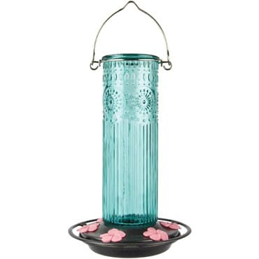 Natures Way 28oz Antique Glass Gravity Hummingbird Feeder Teal — photo 1 of 2