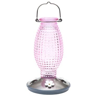 Perky Pet 16oz Cranberry Pink Glass Hobnail Vintage Hummingbird Feeder — photo 1 of 2