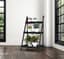 Panacea Folding Narrow Step Ladder 3 Tier Plant Stand with Metal Trays Matte Black — thumbnail 1 of 2