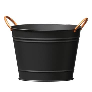 Panacea 8" Washtub Matte Black with Copper Handles — photo 1 of 2