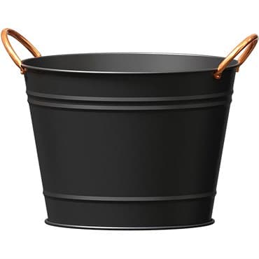 Panacea 14" Washtub Matte Black with Copper Handles — photo 1 of 2