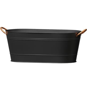 Panacea 16" Modern Farmhouse Oval Washtub Planter Matte Black — photo 1 of 2