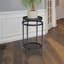 Panacea 20" New Age Embossed Plant Stand Matte Black — thumbnail 1 of 2