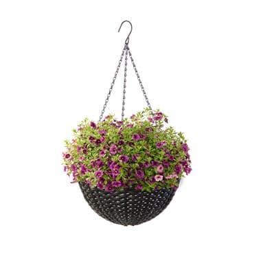 Panacea 14" Resin Woven Hanging Basket Black — photo 1 of 2