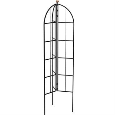 Panacea 64" Modern Farmhouse Folding 3- Panel Garden Obelisk/Trellis with copper Accent Ball — photo 1 of 2