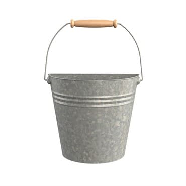 Panacea Aged Galvanized Half Rnd Wall Buckets Wood Handle — photo 1 of 2
