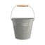 Panacea Aged Galvanized Half Rnd Wall Buckets Wood Handle — thumbnail 1 of 2