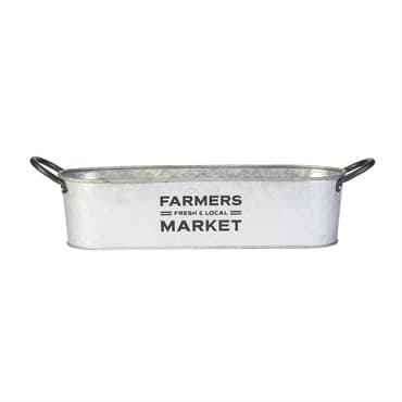 Panacea 16" Sm Farmer's Market Oval Planter Aged Galv — photo 1 of 2