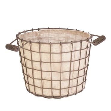 Panacea 14" Lg Rust Woven Bushel Basket Burlap Liner — photo 1 of 2