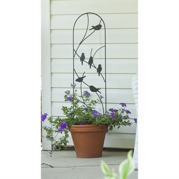Panacea 40" Perched Bird Pot Trellis Black — photo 1 of 2