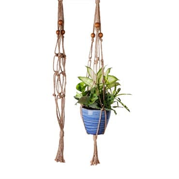 Primitive 42" Beaded All Natural Jute Plant Hanger — photo 1 of 2