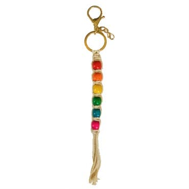 Primitive Rainbow Macrame Key Chain — photo 1 of 2