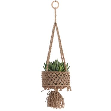 Primitive Hanging Utility Basket Jute Single Tier — photo 1 of 2