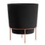 Bloem 6" Hopson Planter Black With Metal Stand — thumbnail 1 of 2