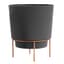 Bloem 6" Hopson Planter Charcoal With Metal Stand — thumbnail 1 of 2