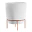Bloem 10" Hopson Planter Casper White With Metal Stand — thumbnail 1 of 2