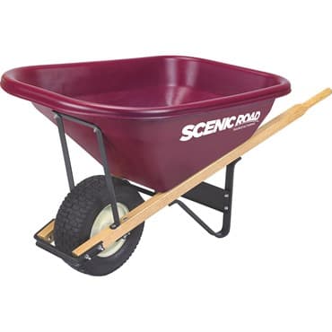 Scenic Road 6cu 1 Wheel w/ Turf Flat Free Tire Wheelbarrow Maroon — photo 1 of 2