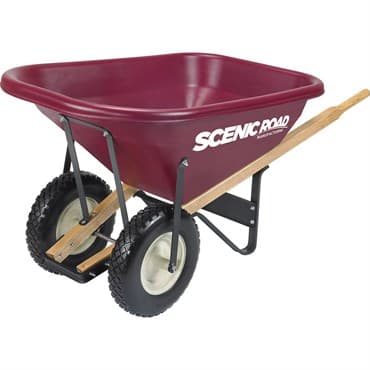 Scenic Road 8cu 2 Wheel w/ Flat Free Tire Wheelbarrow Maroon — photo 1 of 2
