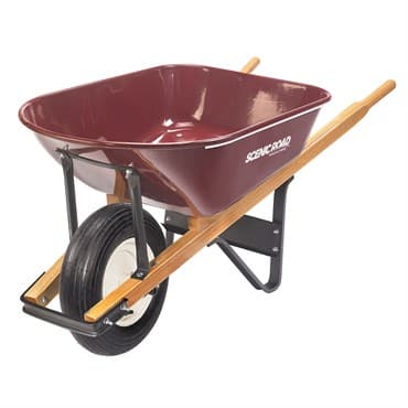 Scenic Road 6cu 1 Wheel Steel w/ Rib Tire Wheelbarrow Maroon — photo 1 of 2