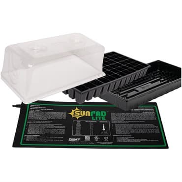SunDome Mini Greenhouse Kit - Includes 7.5" Humidity Dome, 72-Cell Seedling Insert, 11"x21" Watertight Base Tray, 8 7/8"x19 1/2" SunPad Lite Seedling Heat Mat — photo 1 of 2