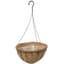 Grower Select 14" Hanging Basket Hunter Green 20" 4 Strand Wire Hanger  Wire Hanger  Flat Bottom Coco Liner; 25/ Cs 14in x 7in 2.37 Gal / 9 liters Liquid Volume Capacity — thumbnail 1 of 2