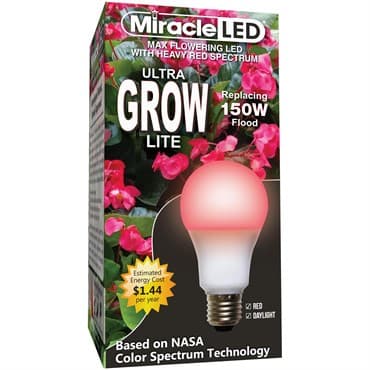 Miracle LED Commercial Hydroponic Ultra Grow Lite - Replaces up to 150W - Red Spectrum Daylight A19 LED Grow Light Bulb — photo 1 of 2
