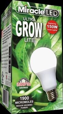 Miracle LED Commercial Hydroponic Ultra Grow Lite - Replaces up to 150W - Full Spectrum Daylight A19 LED Grow Light Bulb — photo 1 of 3