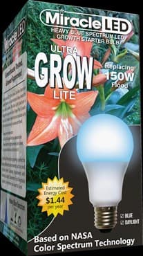 Miracle LED Commercial Hydroponic Ultra Grow Lite, Replaces up to 150W, Blue Spectrum LED Grow Bulb for Seed Starting — photo 1 of 3