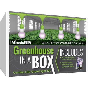 Miracle LED Greenhouse in a Box LED Grow Light Kit, 6-Foot Length, with 4 Multi-Plant Red+Blue Spectrum Grow Bulbs — photo 1 of 2