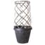 GROWER SELECT 13IN LATTICE ROUND W/12IN TRELLIS CAGE BLACK W/WHITE BRUSH 36/CS — thumbnail 1 of 2