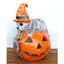 Talavera 14"H  x 12"W Pumpkin with Cat — thumbnail 1 of 2