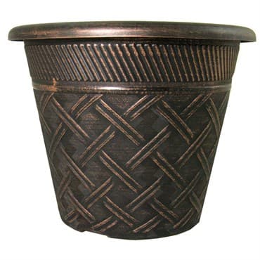 Grower Select 11.00 Nondas Lattice Pot Black / Copper 1.9gal 50/CS - 10.827in OD x 9.5in ID x 8.734in H — photo 1 of 2