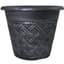 Grower Select 11.00 Nondas Lattice Pot Black / Silver 1.9gal 50/CS - 10.827in OD x 9.5in ID x 8.734in H — thumbnail 1 of 2