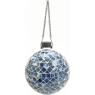 VCS 10" Blue Triangle & Square Glass Globe w/ Hanging Chain — photo 1 of 2