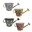 VCS 10" KD Watering Can Planters Hand Painted Floral — thumbnail 1 of 2