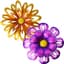 VCS 10" Purple Orange Flower — thumbnail 1 of 2